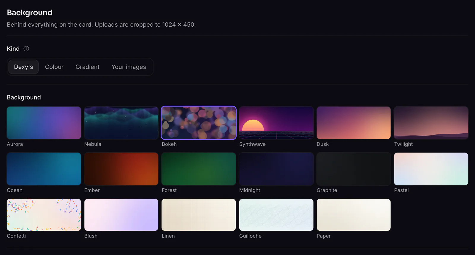 Dexy's backgrounds